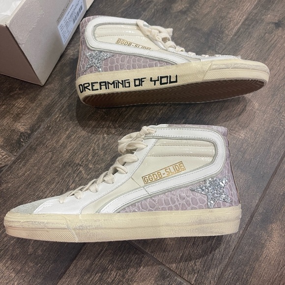 Golden Goose Slide Sneaker in Cream, Dust Pink, Silver, & White BNIB 36 - Picture 3 of 8